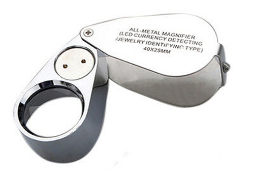 แว่นขยายตรวจงาน แว่นขยายส่องงาน All metal magnifier 40x25 and uv light bsc